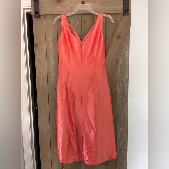 Coral taffeta bridesmaid dress - Picture 5 of 7